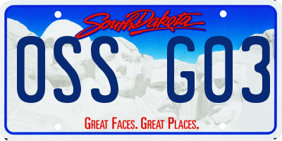 SD license plate 0SSG03