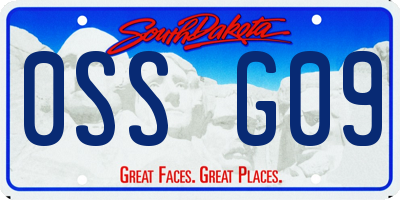 SD license plate 0SSG09