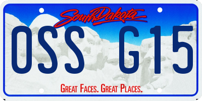 SD license plate 0SSG15