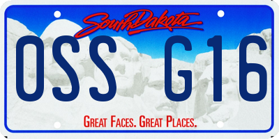 SD license plate 0SSG16