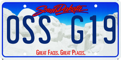 SD license plate 0SSG19