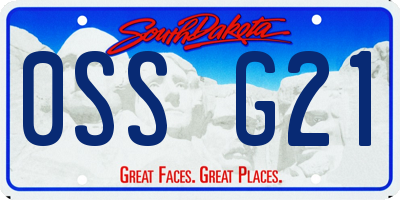 SD license plate 0SSG21