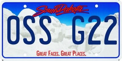 SD license plate 0SSG22