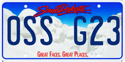 SD license plate 0SSG23