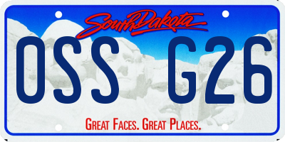 SD license plate 0SSG26