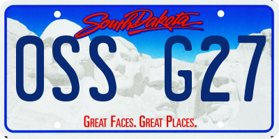 SD license plate 0SSG27