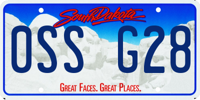 SD license plate 0SSG28