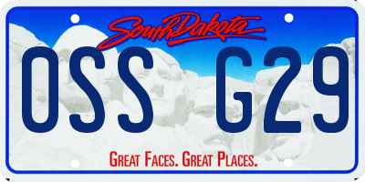 SD license plate 0SSG29
