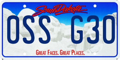 SD license plate 0SSG30