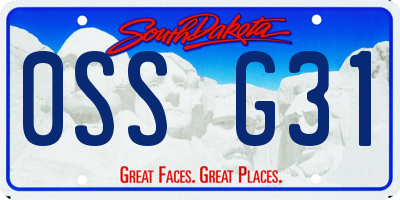 SD license plate 0SSG31
