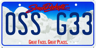 SD license plate 0SSG33