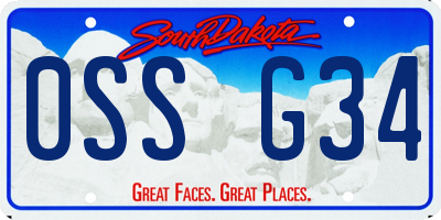 SD license plate 0SSG34