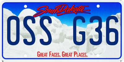 SD license plate 0SSG36