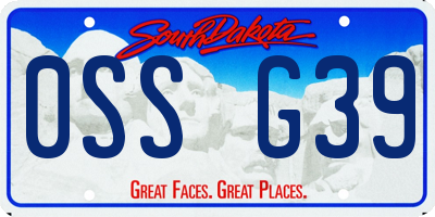 SD license plate 0SSG39