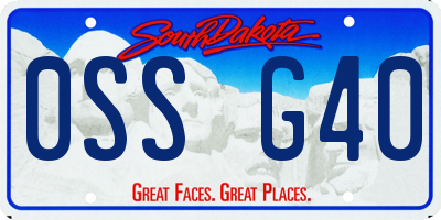 SD license plate 0SSG40