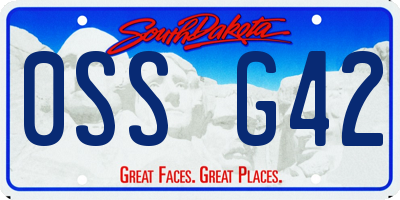 SD license plate 0SSG42