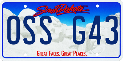 SD license plate 0SSG43