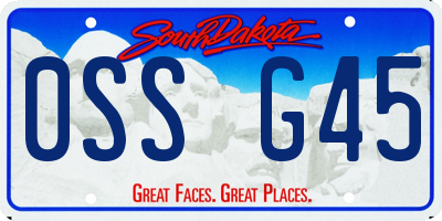 SD license plate 0SSG45