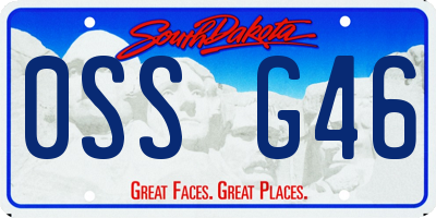 SD license plate 0SSG46