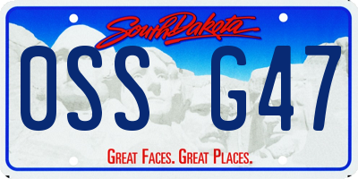 SD license plate 0SSG47