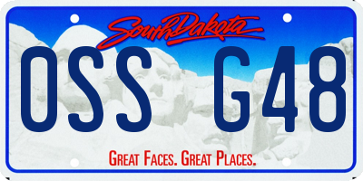 SD license plate 0SSG48
