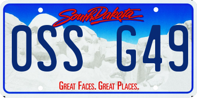 SD license plate 0SSG49