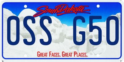 SD license plate 0SSG50