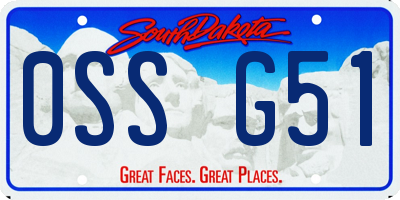 SD license plate 0SSG51
