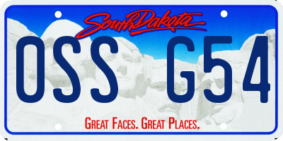 SD license plate 0SSG54