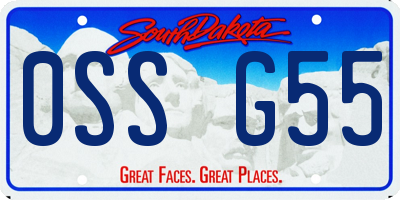 SD license plate 0SSG55
