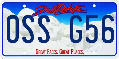 SD license plate 0SSG56