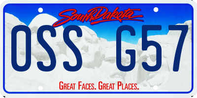 SD license plate 0SSG57