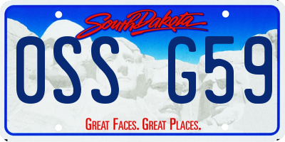 SD license plate 0SSG59