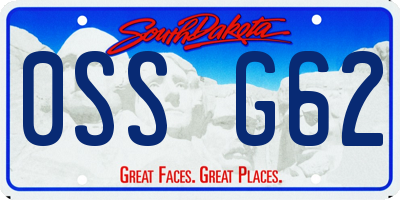 SD license plate 0SSG62