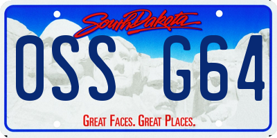 SD license plate 0SSG64