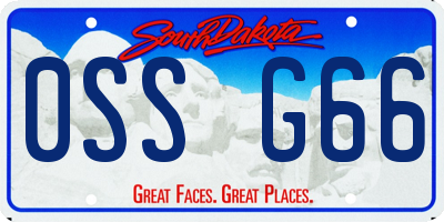 SD license plate 0SSG66