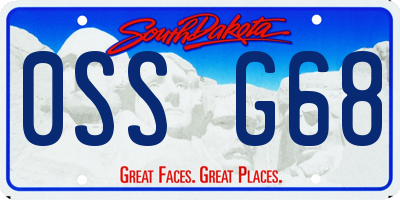 SD license plate 0SSG68