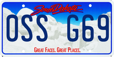 SD license plate 0SSG69