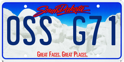 SD license plate 0SSG71