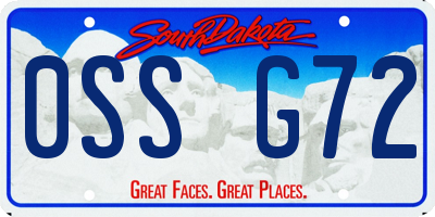 SD license plate 0SSG72