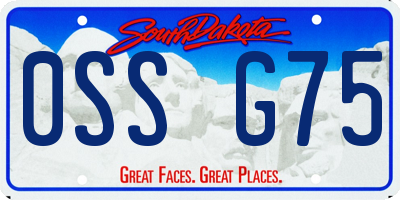 SD license plate 0SSG75