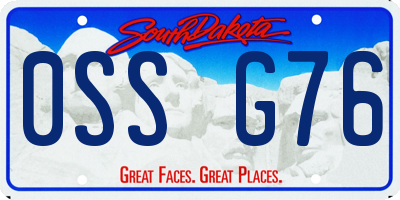 SD license plate 0SSG76