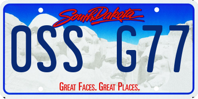 SD license plate 0SSG77