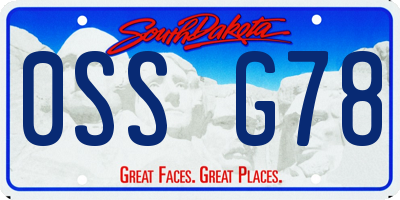 SD license plate 0SSG78