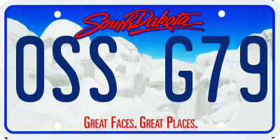 SD license plate 0SSG79
