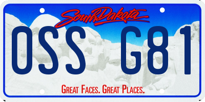 SD license plate 0SSG81
