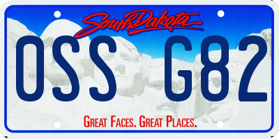 SD license plate 0SSG82