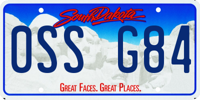 SD license plate 0SSG84