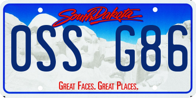 SD license plate 0SSG86