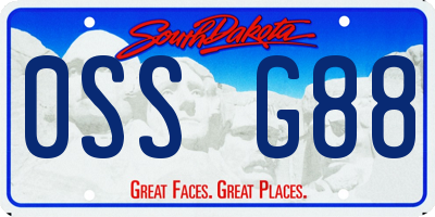 SD license plate 0SSG88